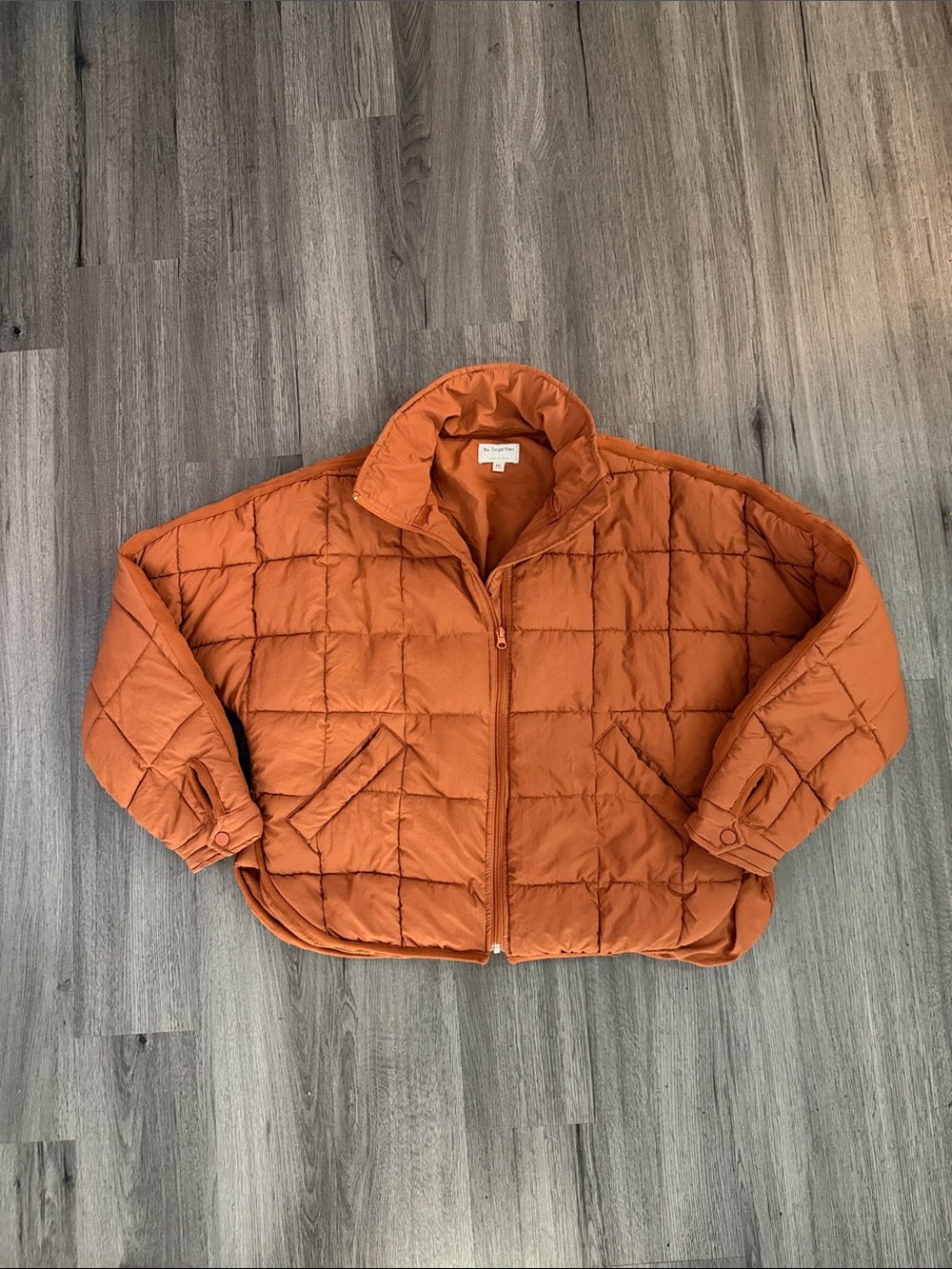 Orange Quilted Puffer Jacket - Lightweight Warmth